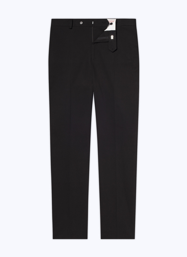 Men's black cotton gabardine chino trousers Fursac - P3BXIN-AP04-B020