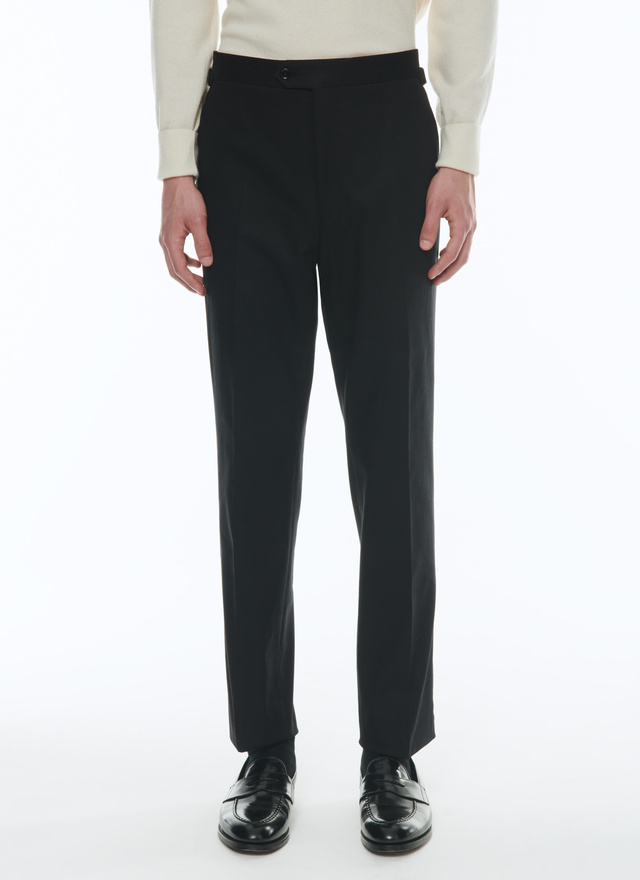 Men's chino trousers black cotton gabardine Fursac - P3BXIN-AP04-B020