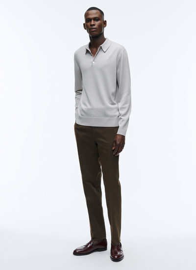 Men's chino trousers brown cotton and elastane Fursac - P3VKIA-AP04-19