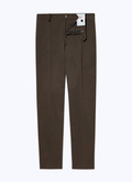 Brown cotton gabardine chino trousers - P3VKIA-AP04-19