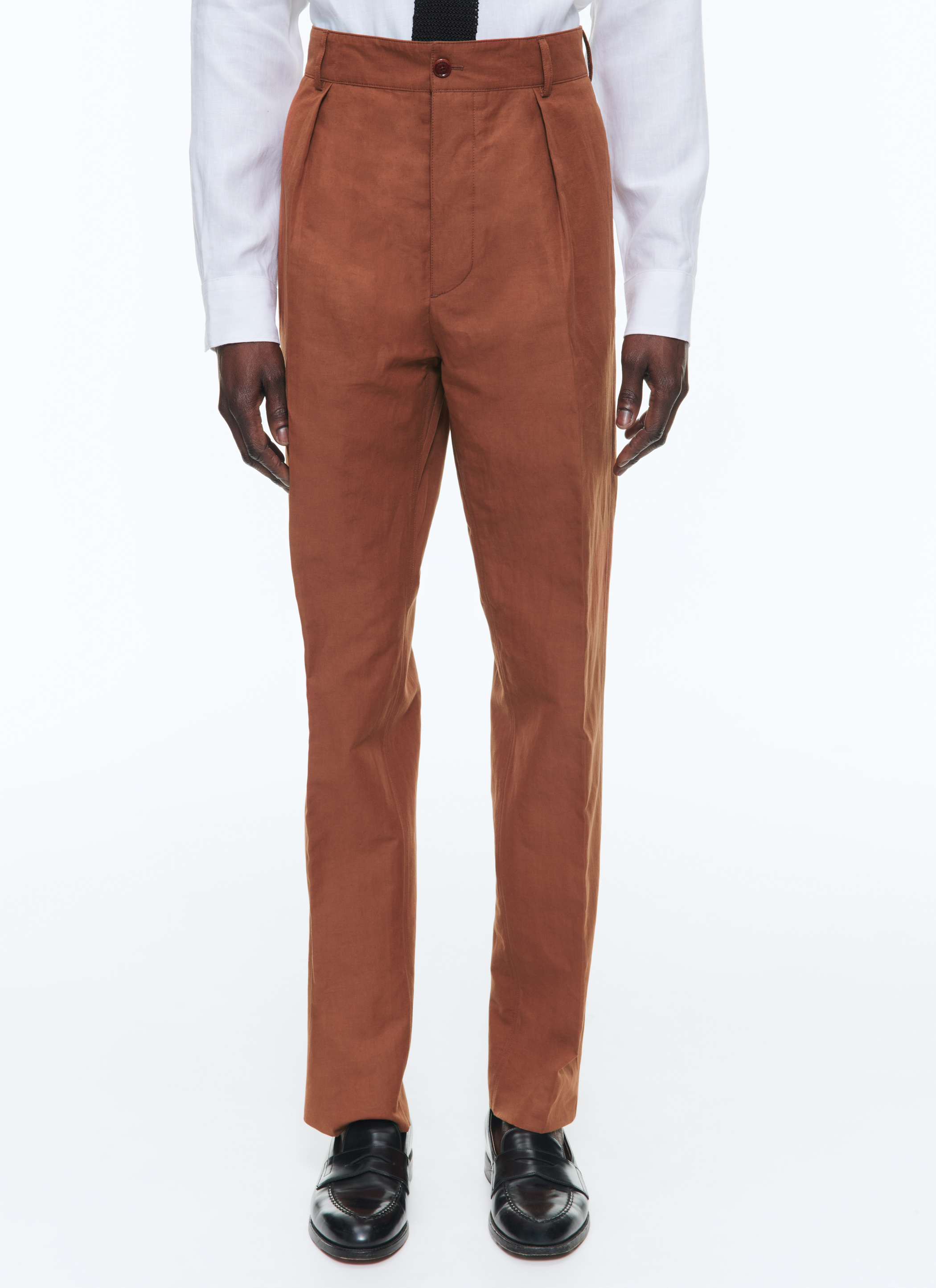 Linen and cotton chino trousers