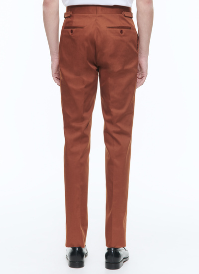 Men's camel brown chino trousers Fursac - P3DROP-VP14-G005