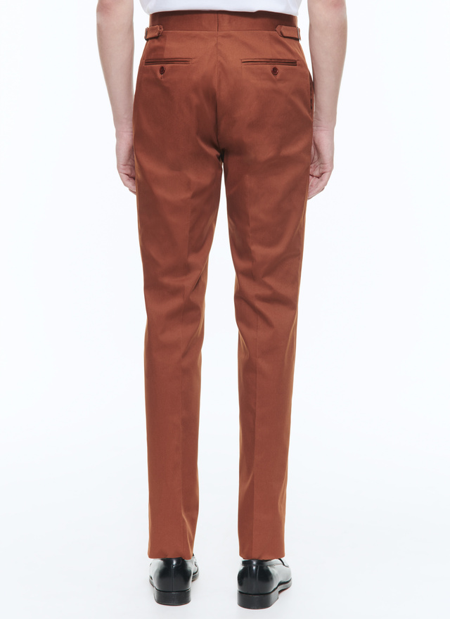 Men's camel brown chino trousers Fursac - P3DROP-VP14-G005