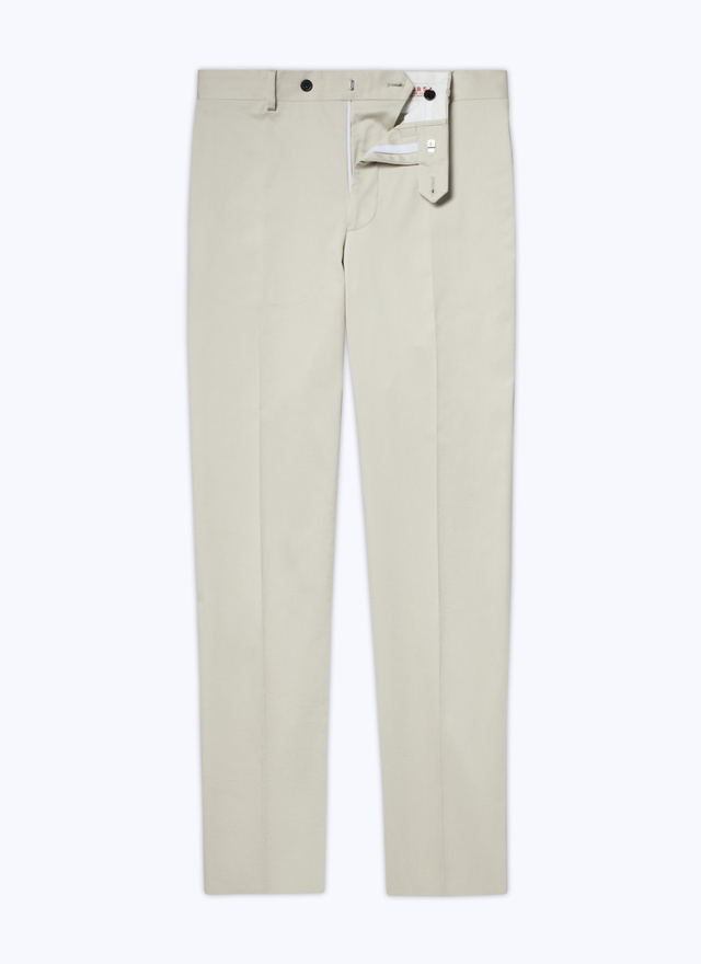 Men's white, ecru cotton and elastane chino trousers Fursac - 22EP3VKIA-VP14/03