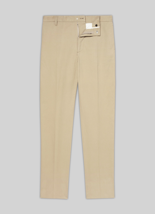 Men's white, ecru cotton chino trousers Fursac - P3VINO-VP06-03