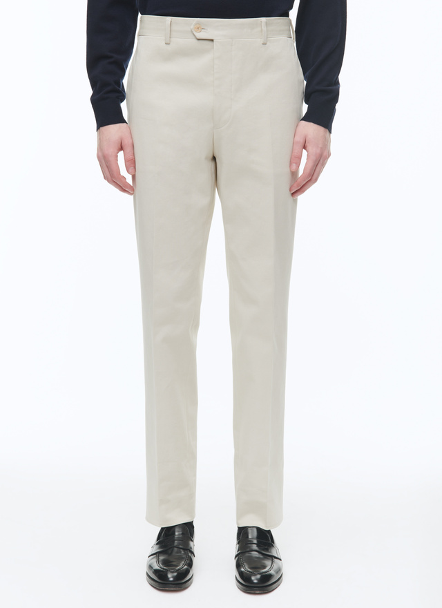 Men's chino trousers ecru cotton and elastane Fursac - P3VKIA-AP04-02