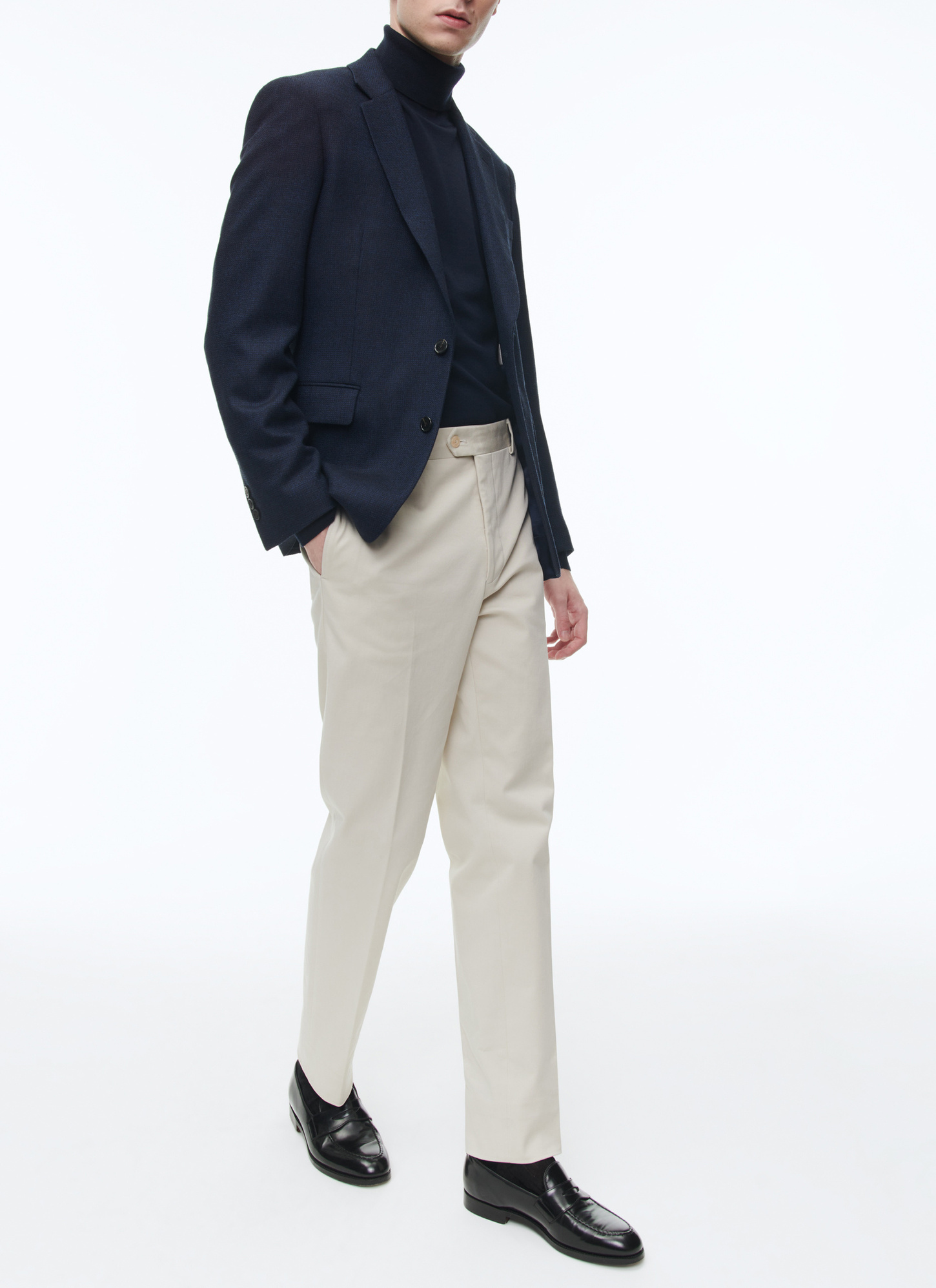 Men's chino trousers ecru cotton and elastane Fursac - P3VKIA-AP04-02