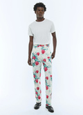 Straight-leg floral pattern chinos - P3CARO-FX12-L001