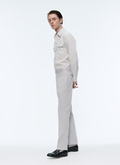 Grey cotton gabardine chino trousers - P3VKIA-AP04-26