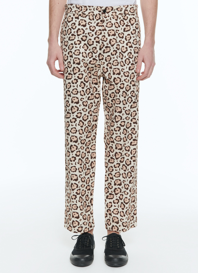 Men's chino trousers leopard print cotton gabardine Fursac - 23EP3BRIO-BP14/10