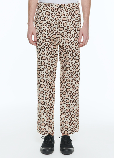 Men's chino trousers leopard print cotton gabardine Fursac - P3BRIO-BP14-10