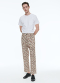 Leopard cotton gabardine chino trousers - P3BRIO-BP14-10