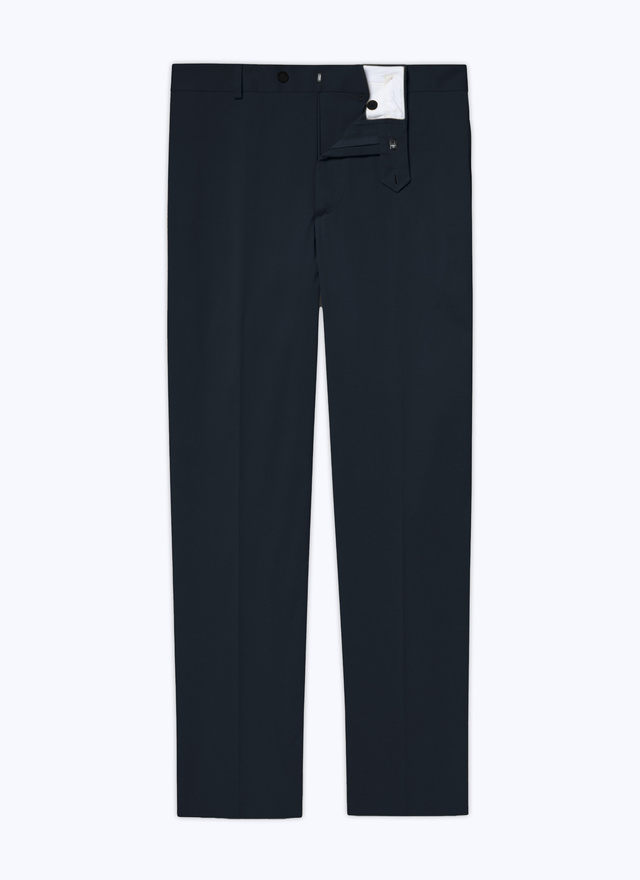 Men's blue, navy blue cotton gabardine chino trousers Fursac - 23EP3VKIA-SP15/30