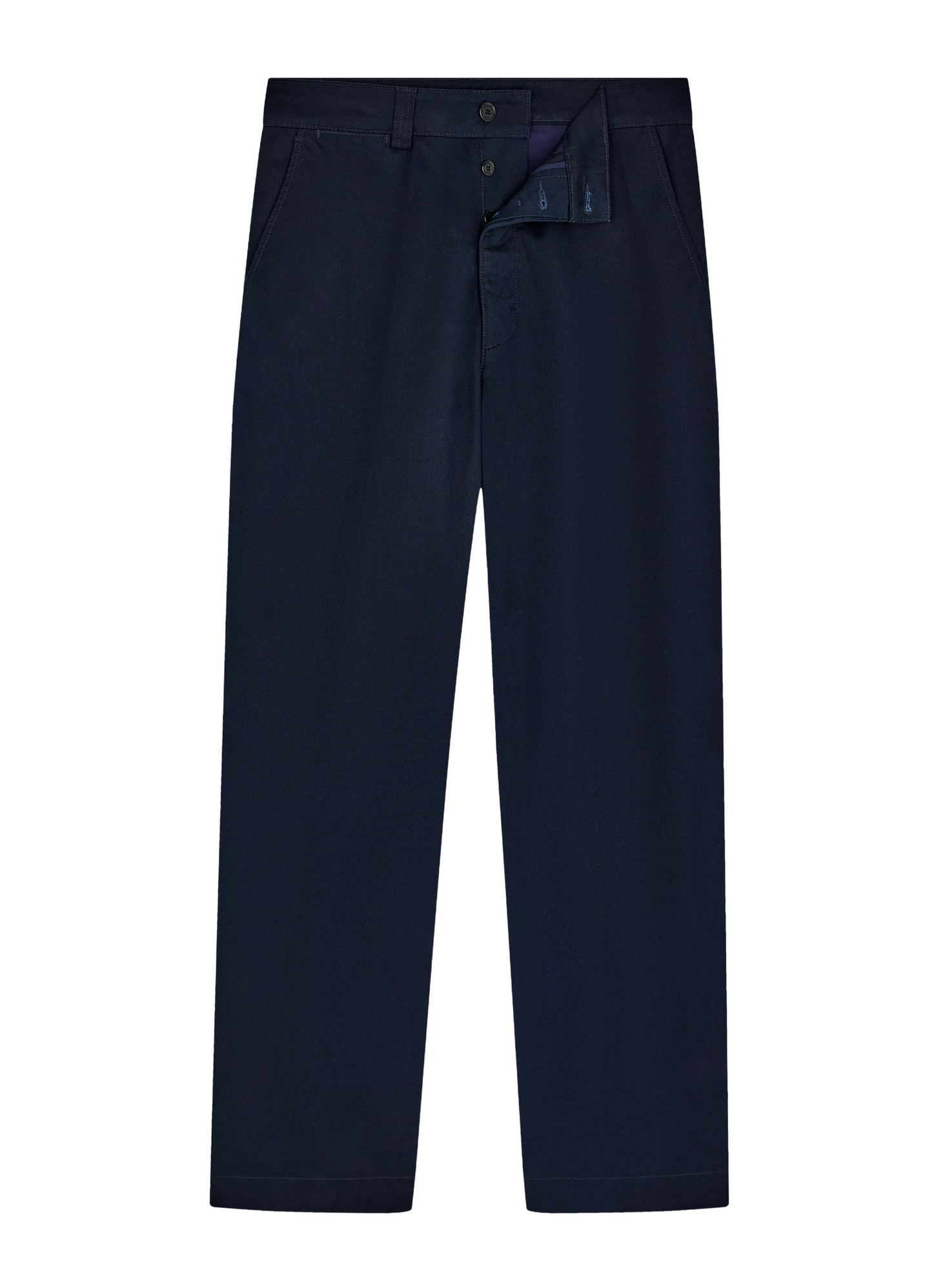 Men's chino trousers navy blue cotton serge Fursac - P3ECKO-FP03-D030