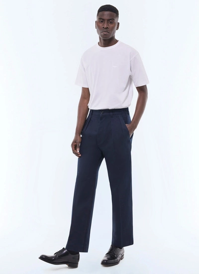 Men's chino trousers navy blue cotton twill Fursac - P3GINO-GP01-D030