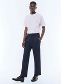 Cotton twill pleated straight chino - P3GINO-GP01-D030