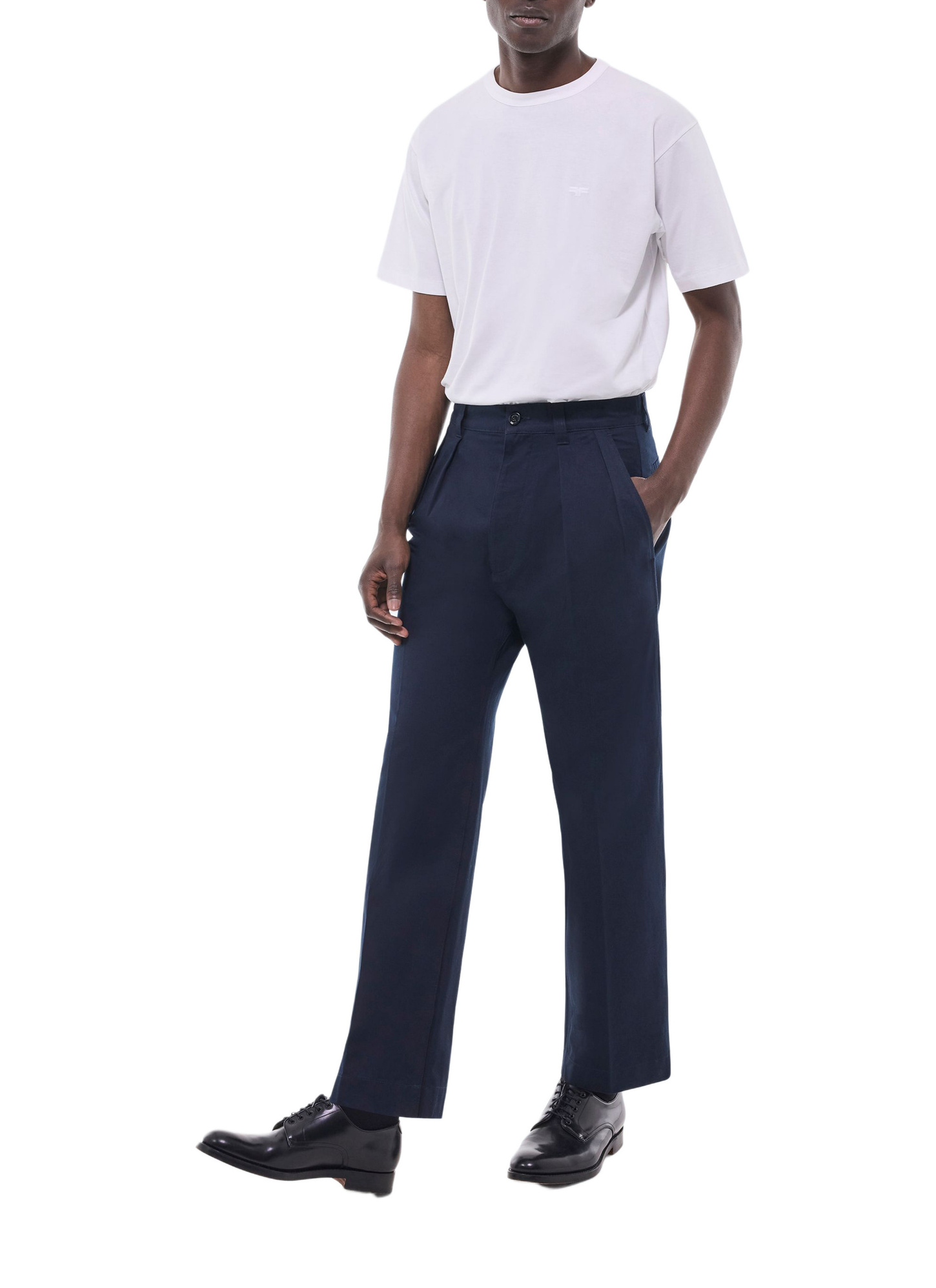 Men's chino trousers navy blue cotton twill Fursac - P3GINO-GP01-D030