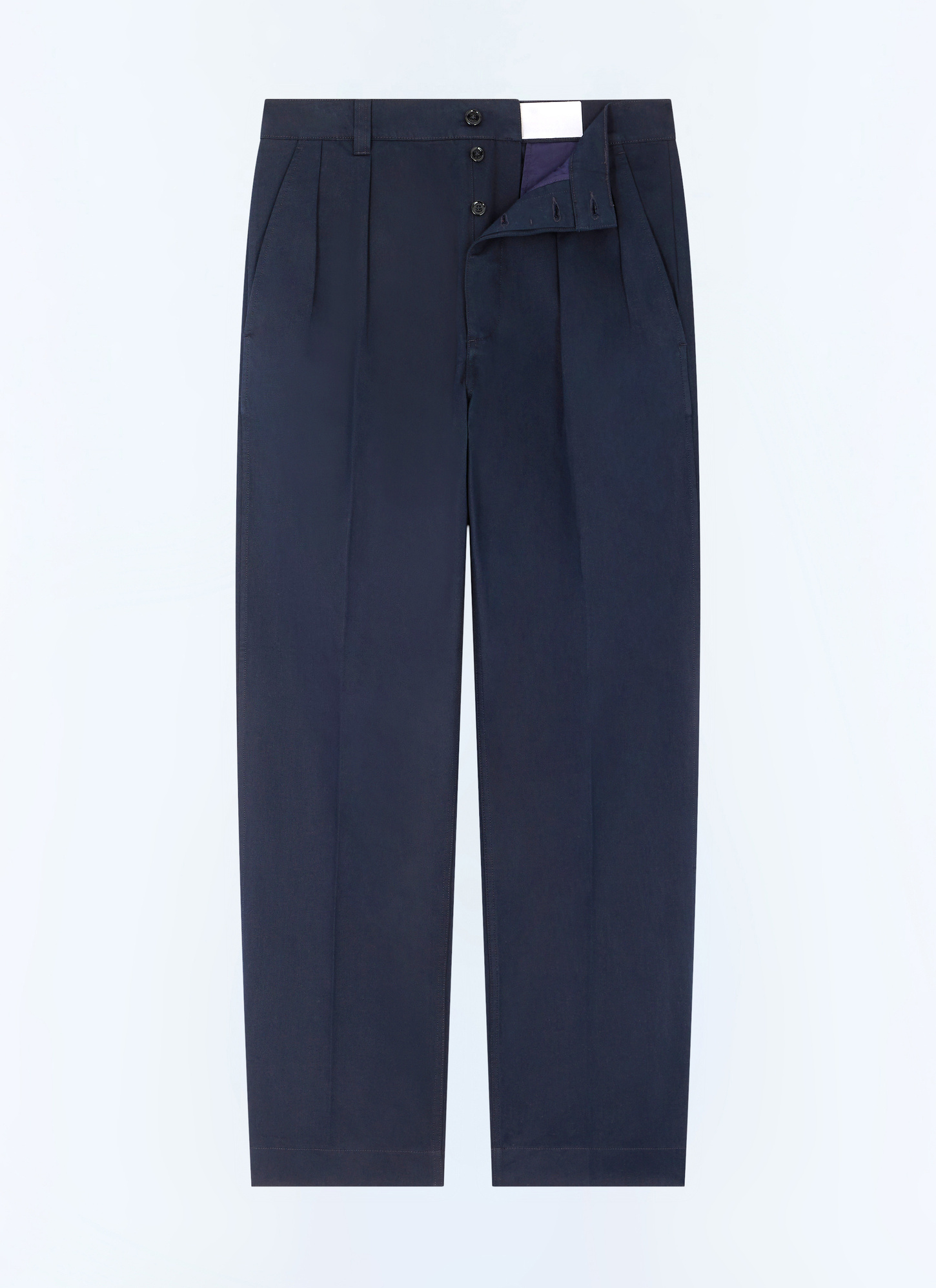 Men's blue, navy blue cotton twill chino trousers Fursac - P3GINO-GP01-D030