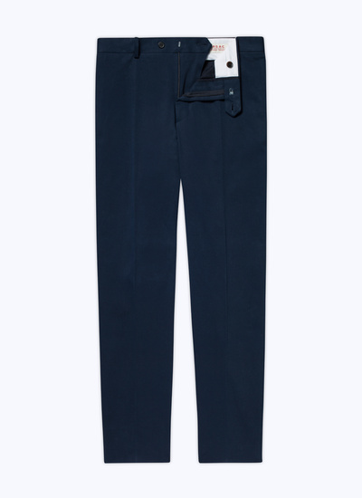 Men's blue, navy blue cotton and elastane chino trousers Fursac - P3VKIA-AP04-31