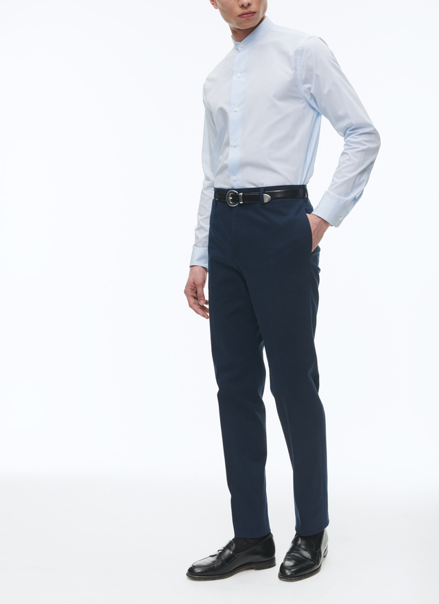 Men's chino trousers navy blue cotton and elastane Fursac - P3VKIA-AP04-31