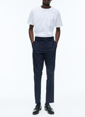 Navy blue cotton gabardine chino trousers - P3VKIA-SP15-30