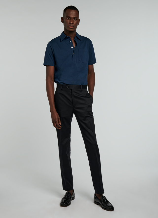 Black shirt with blue chinos online