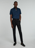 Navy blue cotton gabardine chino trousers - P3VKIA-VP14-30