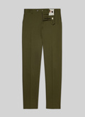 Olive green cotton gabardine chino trousers - 22EP3VKIA-VP14/40