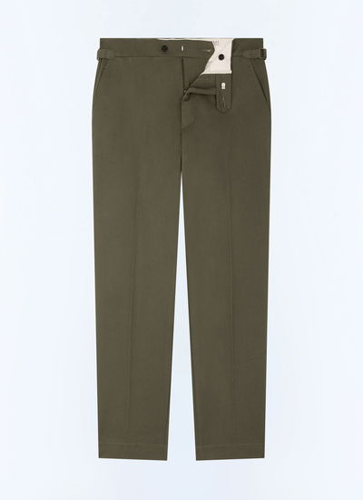 Men's chino trousers olive green cotton canvas Fursac - P3FROP-FP03-H015