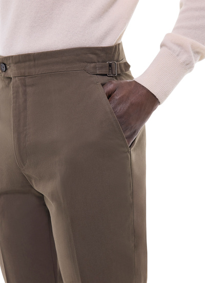 Men's green cotton canvas chino trousers Fursac - P3FROP-FP03-H015