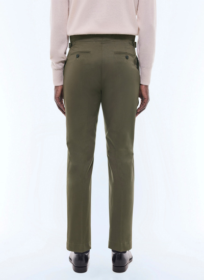 Men's green cotton canvas chino trousers Fursac - P3FROP-FP03-H015