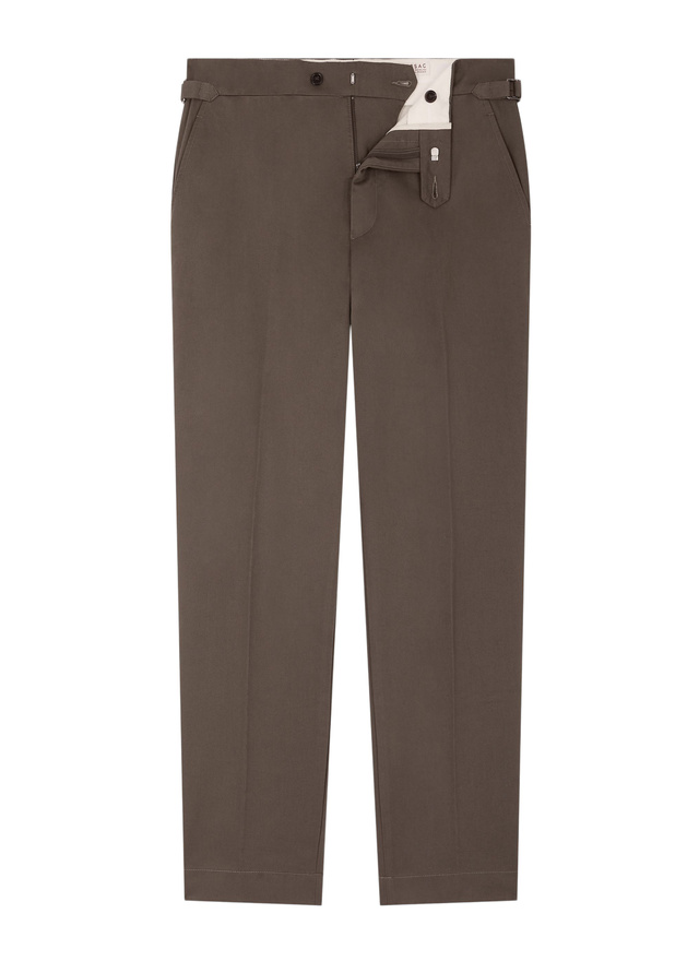 Men's chino trousers olive green cotton canvas Fursac - P3FROP-FP03-H015