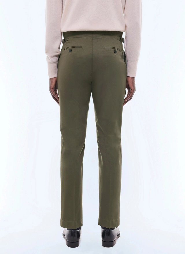 Men's green cotton canvas chino trousers Fursac - P3FROP-FP03-H015
