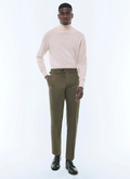 Cotton canvas fitted chino pants - P3FROP-FP03-H015