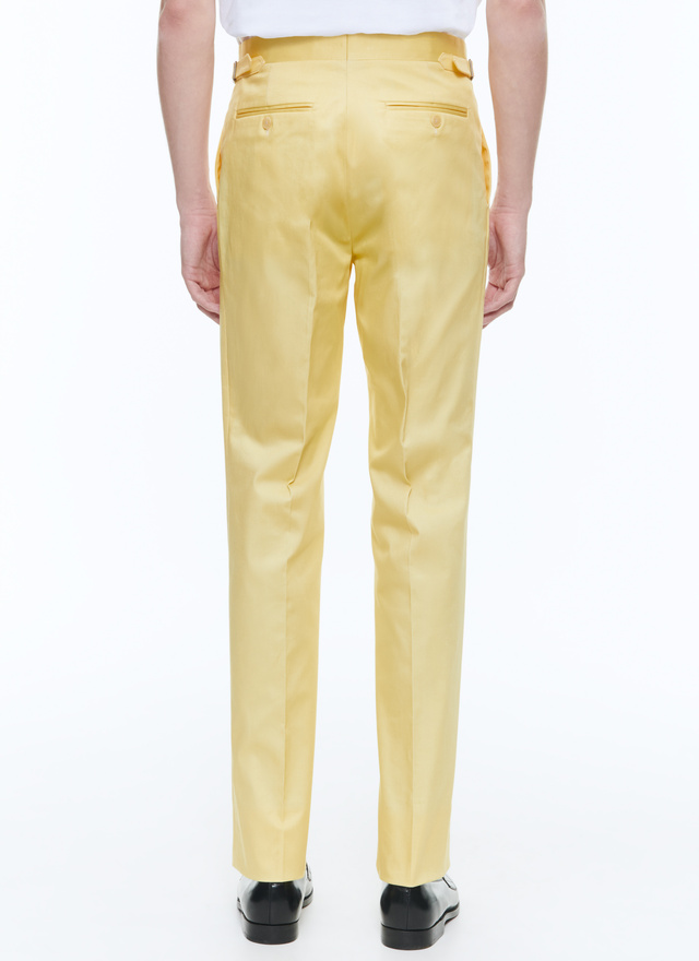 Men's pale yellow chino trousers Fursac - P3DROP-VP14-E002