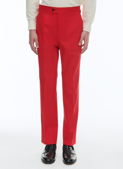 Men's chino trousers red cotton gabardine Fursac - P3BXIN-AP04-C008