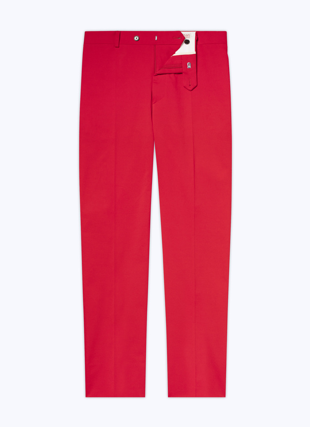 Men's red, bordeaux cotton gabardine chino trousers Fursac - P3BXIN-AP04-C008