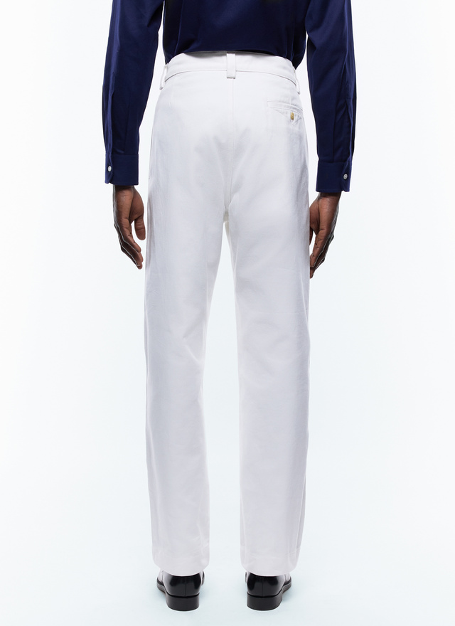 Men's white chino trousers Fursac - P3CARO-EP11-A001