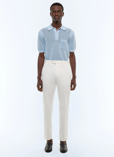 Men's chino trousers white organic cotton canvas Fursac - P3JKIA-AP04-A001