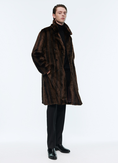 Men's coat brown polyester Fursac - 22HM3ARCS-AM31/18