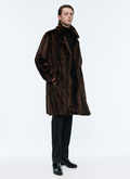 Brown faux fur coat - M3ARCS-AM31-18