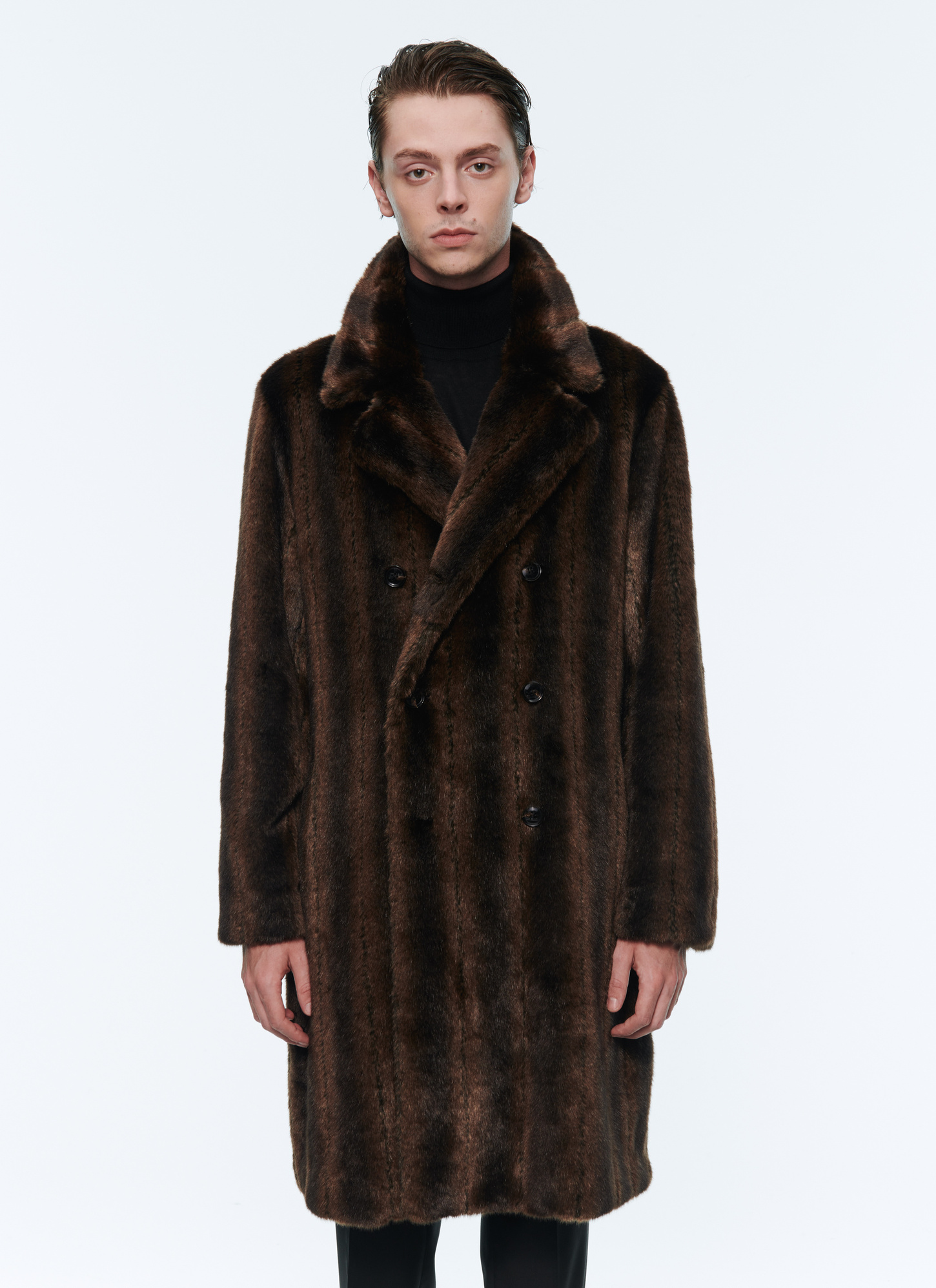 Men's brown coat Fursac - M3ARCS-AM31-18