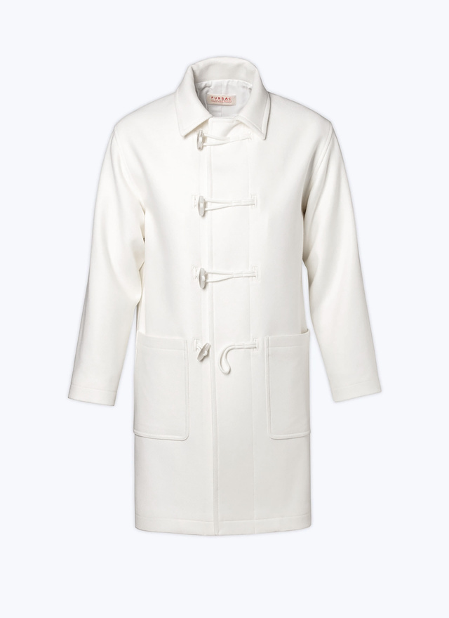 Men's white, ecru blended woolen cloth coat Fursac - M3ALTO-AM28-A002