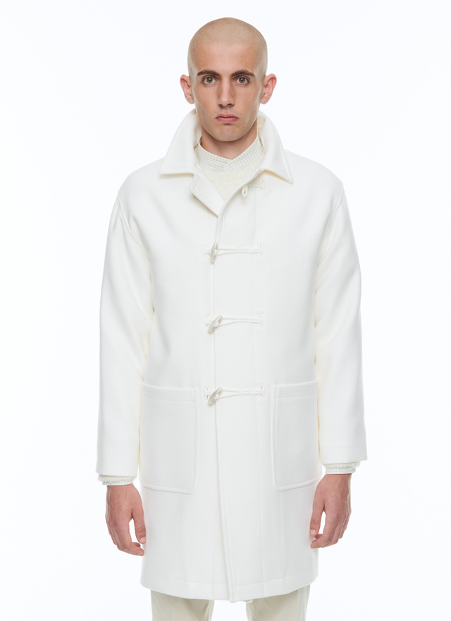 Men's coat ecru blended woolen cloth Fursac - M3ALTO-AM28-A002