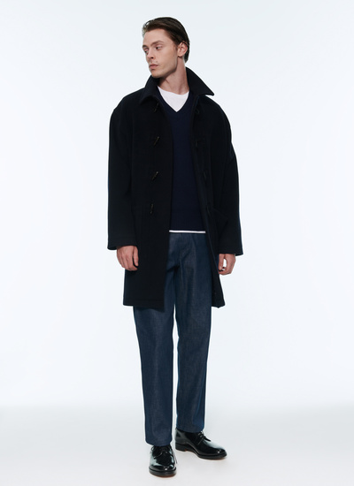Men's coat navy blue woolen cloth Fursac - 22HM3ALTO-AM32/30