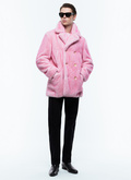 Double-breasted faux fur coat - M3EABA-EM37-F006