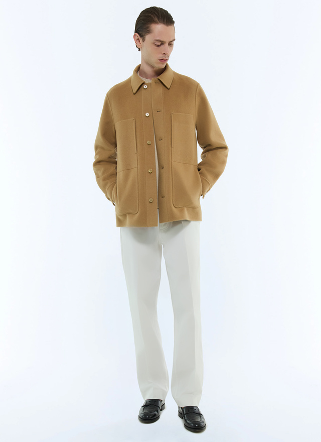 Men's camel brown coat Fursac - M3FADA-FM13-A011