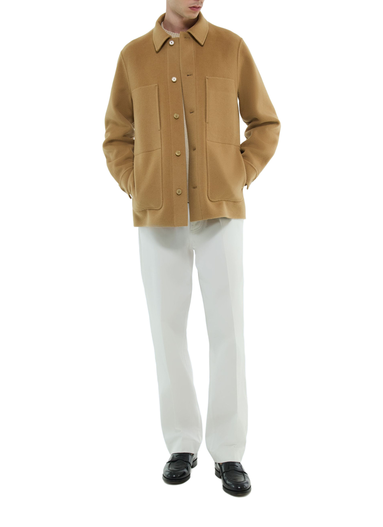Men's brown woolen cloth coat Fursac - M3FADA-FM13-A011