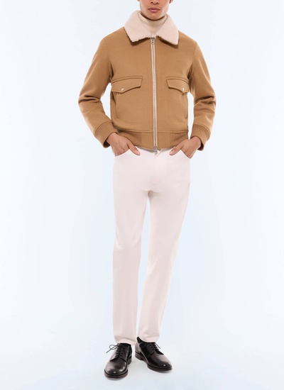 Men's camel brown coat Fursac - M3GOTI-AM28-A006