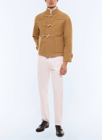 Men's camel brown coat Fursac - M3GUFL-GM04-A006